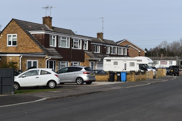 Houses in Verity Crescent, Newtown — suburban residential street in the Poole council area