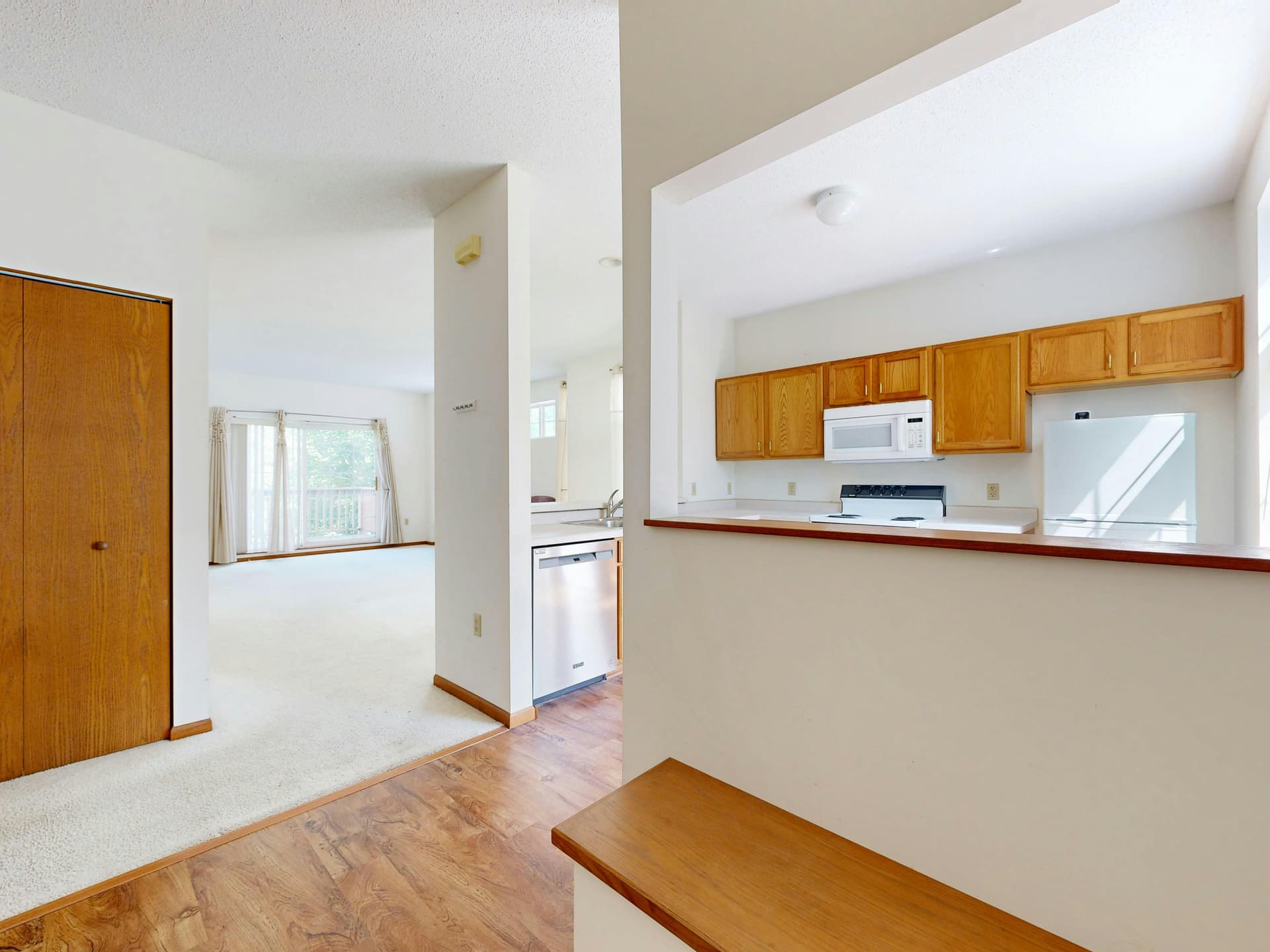 Open-plan kitchen and living area after renovation